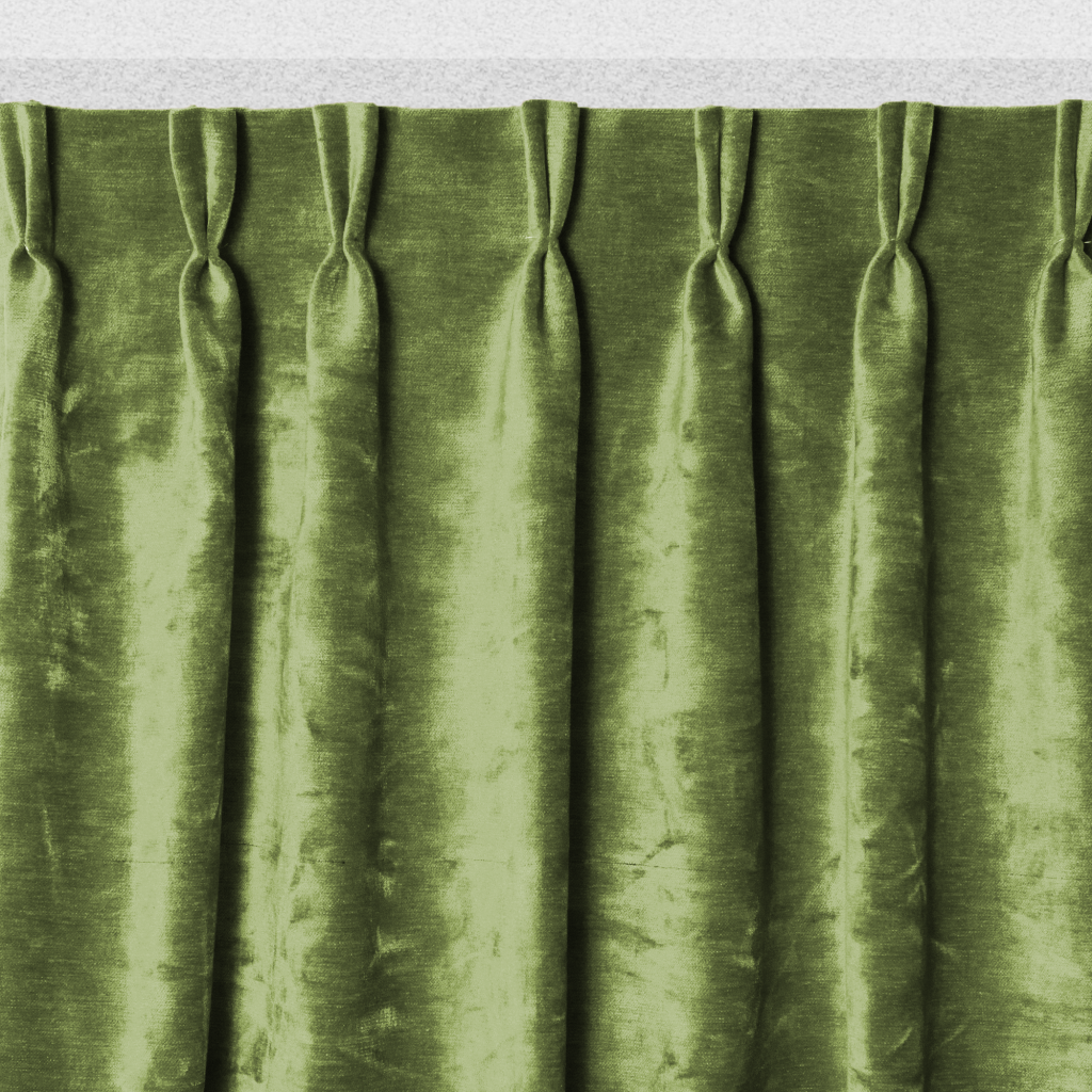 Velours gordijn groen, verduisterend en akoestisch
