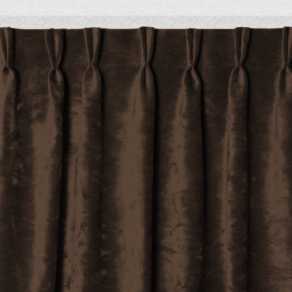 Velours gordijn bruin, verduisterend en akoestisch