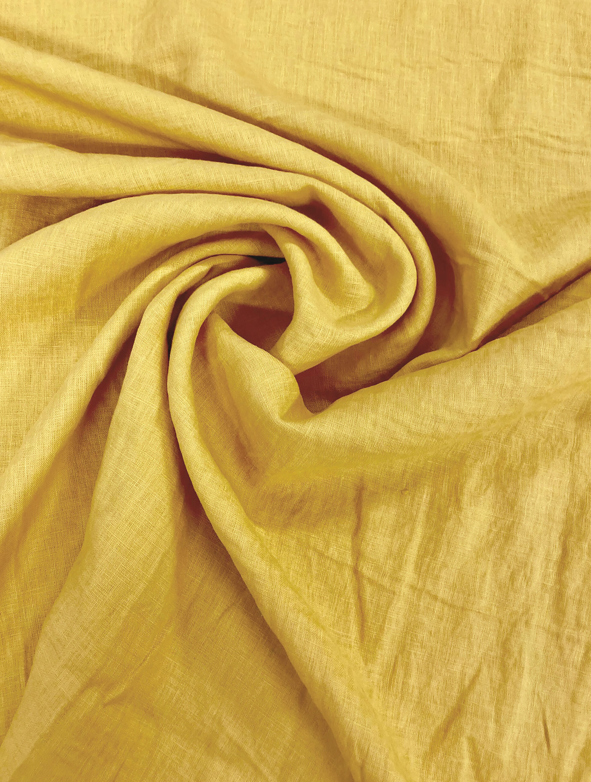 Landelijk linnen geel, stonewashed